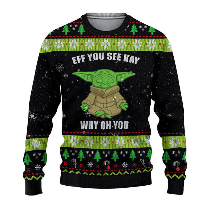 EFF YOU SEE KAY Yoda Christmas Sweaters – Best Christmas Gifts 2023