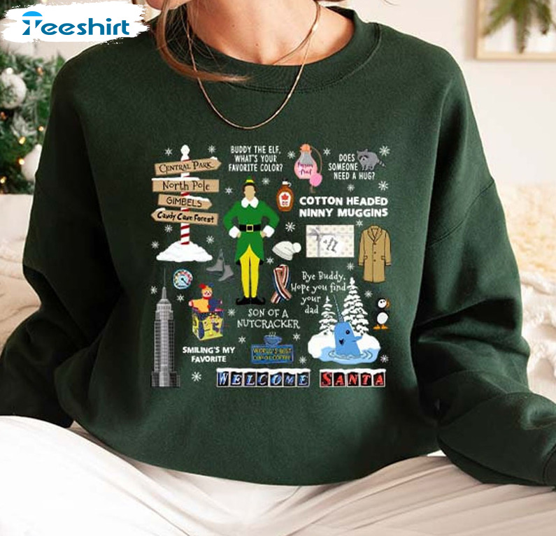 Elf Movie Christmas Sweatshirt, Buddy Santa Crewneck Unisex Hoodie