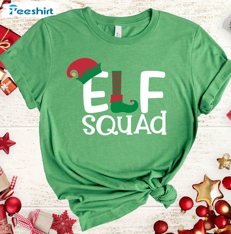 Elf Squad Matching Shirt, Elf Family Christmas Short Sleeve Sweater