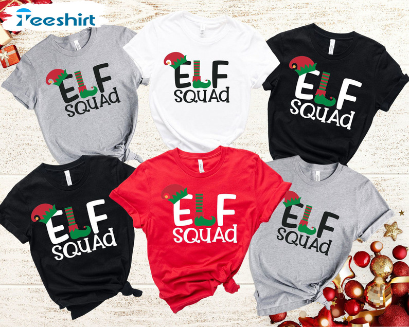 Elf Squad Matching Shirt, Elf Family Christmas Short Sleeve Sweater