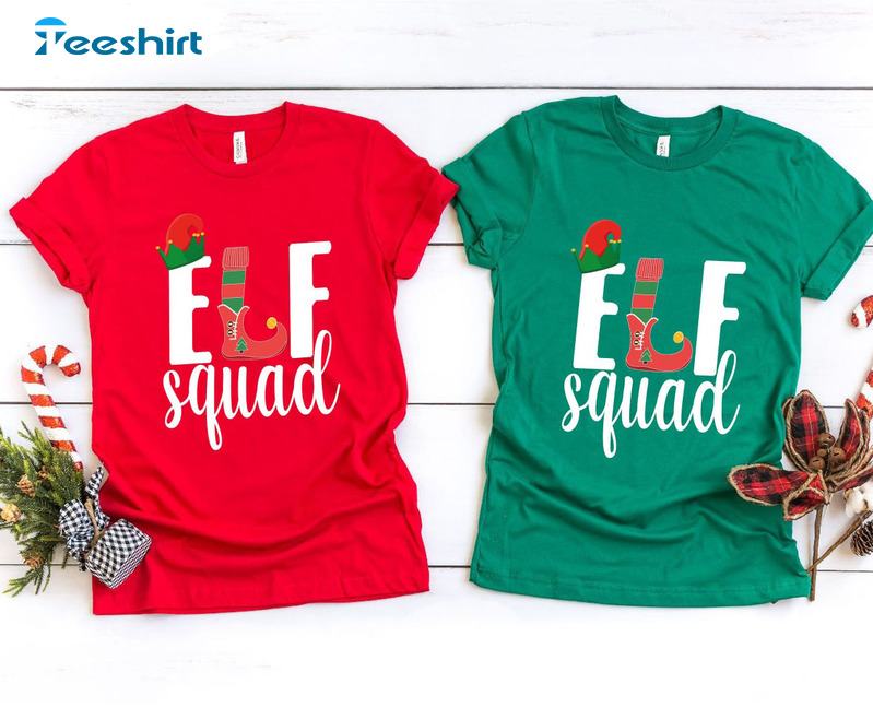 Elf Squad Shirt, Christmas Matching Long Sleeve Tee Tops