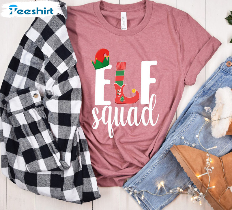 Elf Squad Shirt, Christmas Matching Long Sleeve Tee Tops