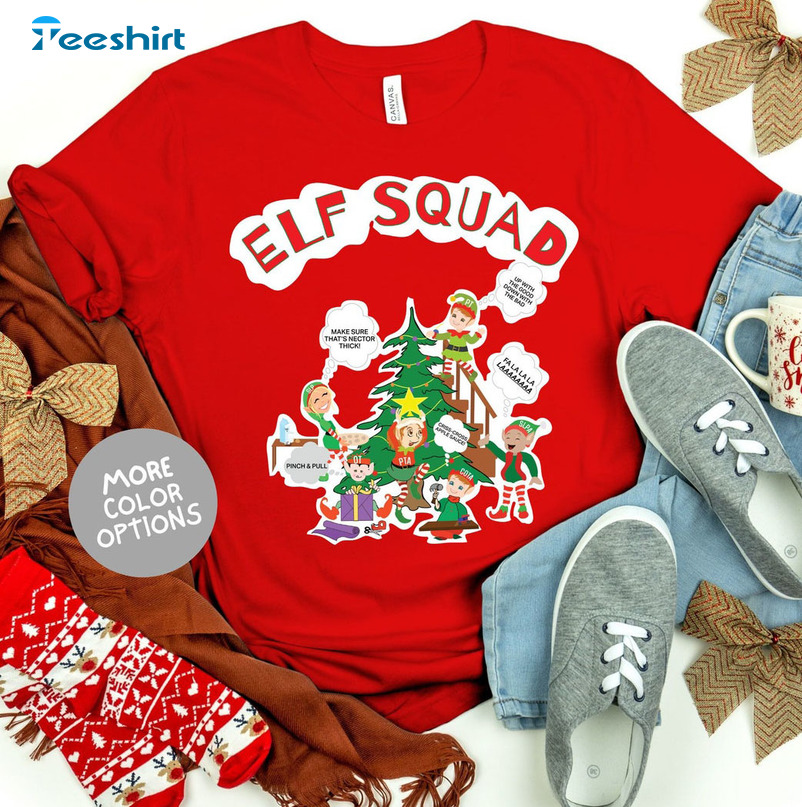 Elf Squad Vintage Shirt, Christmas Therapy Crewneck Short Sleeve