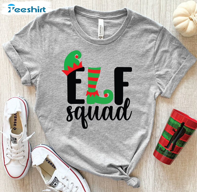 Elf Squad Vintage Xmas Shirt, Christmas Matching Unisex T-shirt Crewneck