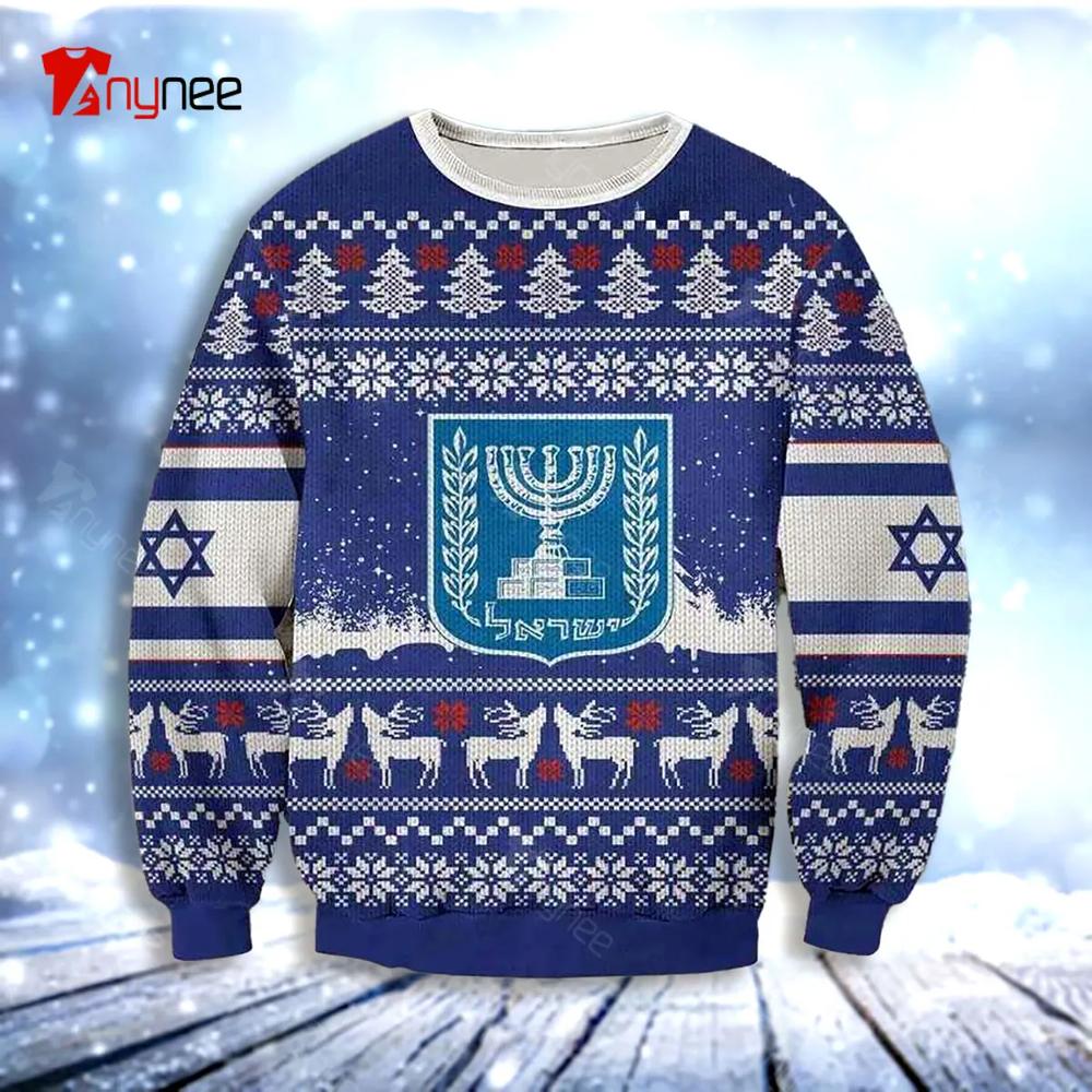 Emblem Of Israel Christmas Ugly Christmas Sweater- Best Christmas Gifts 2023