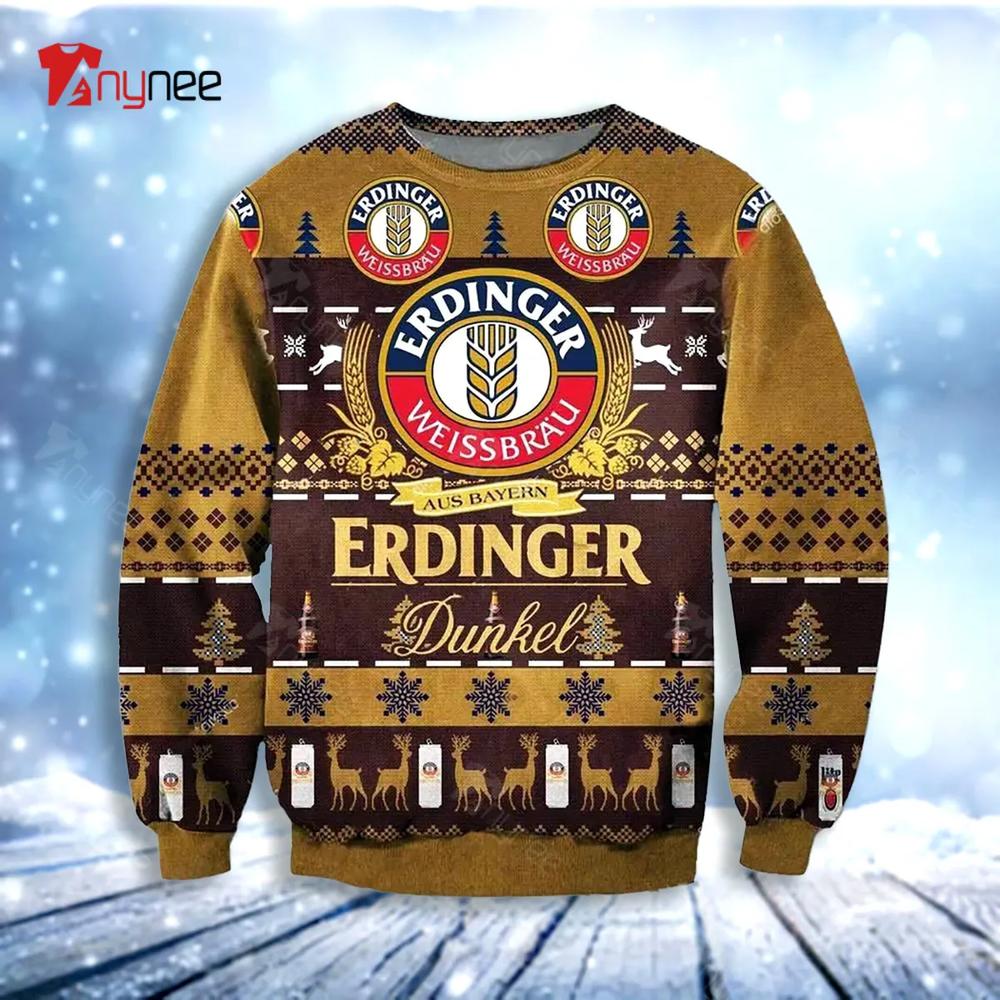 Erdinger Dunkel Black Beer Ugly Christmas Sweater- Best Christmas Gifts 2023