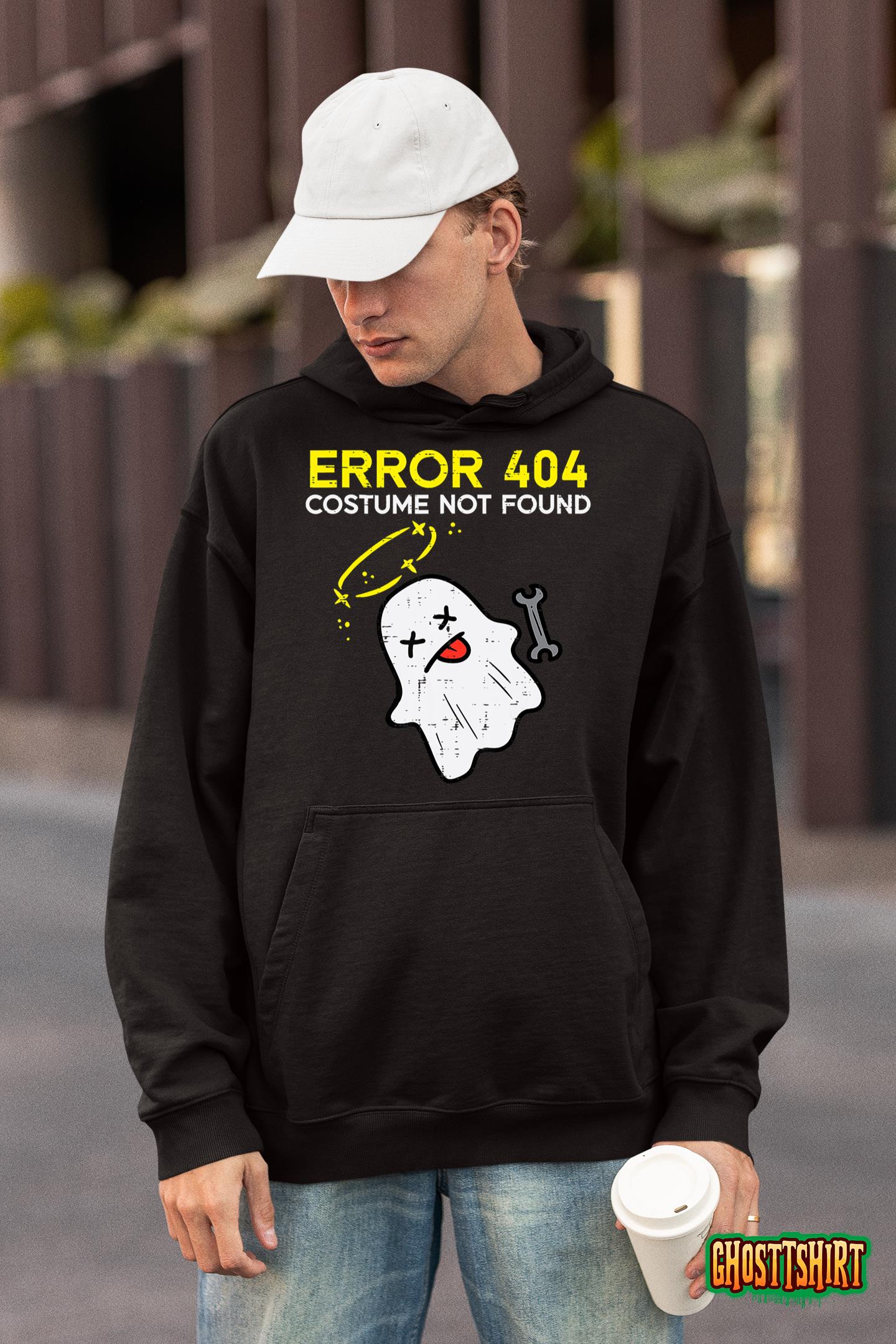 Error 404 Costume Not Found Ghost Funny Halloween Costume T-Shirt