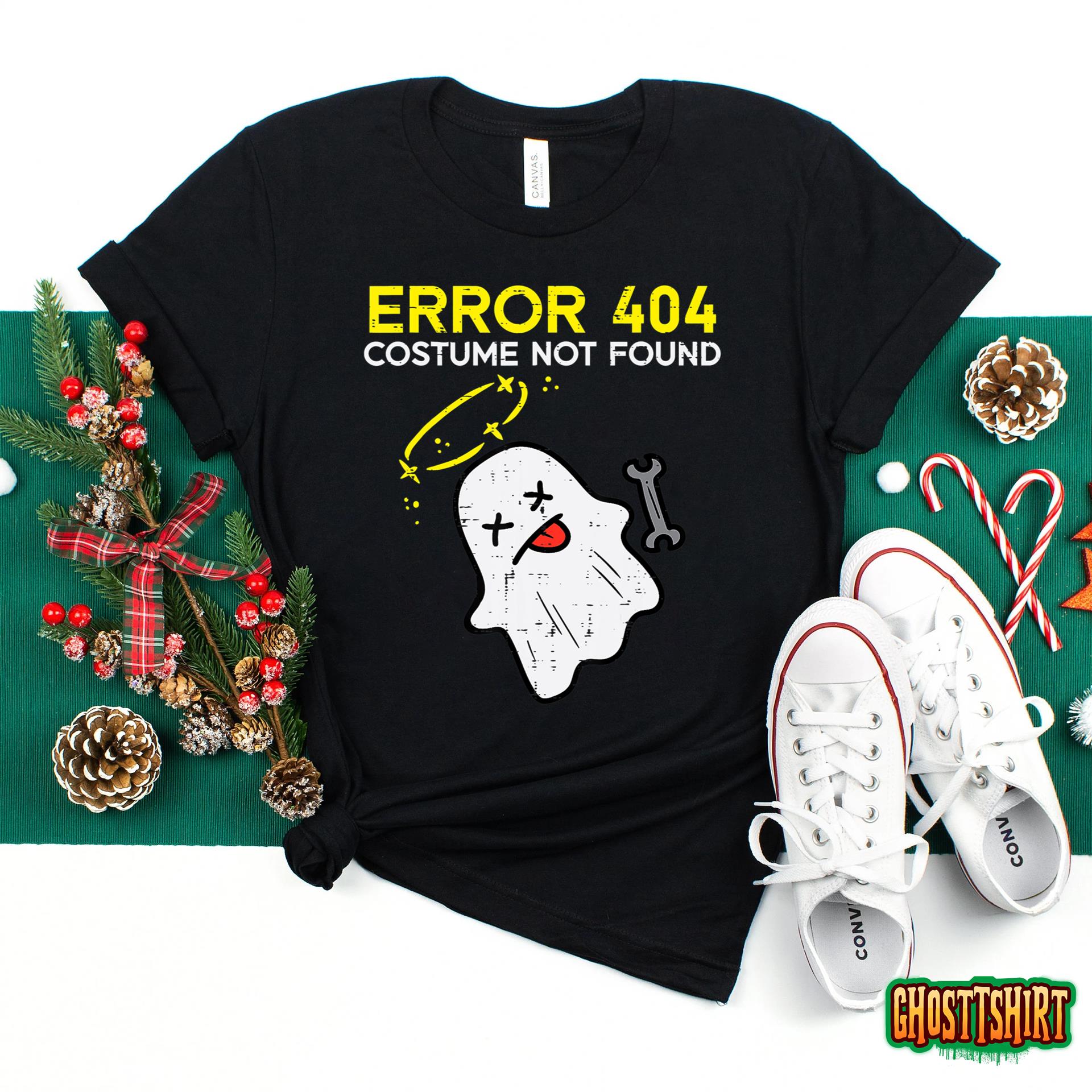 Error 404 Costume Not Found Ghost Funny Halloween Costume T-Shirt