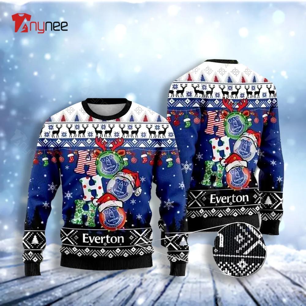 Everton Ho Ho Ho Christmas Ugly Christmas Sweater- Best Christmas Gifts 2023