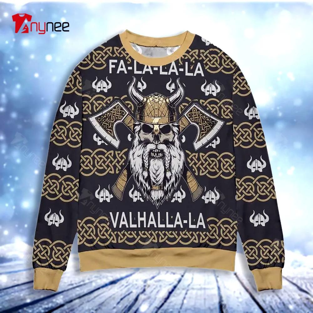 Fa-La-La-La Valhalla-La Viking God Ugly Christmas Sweater- Best Christmas Gifts 2023