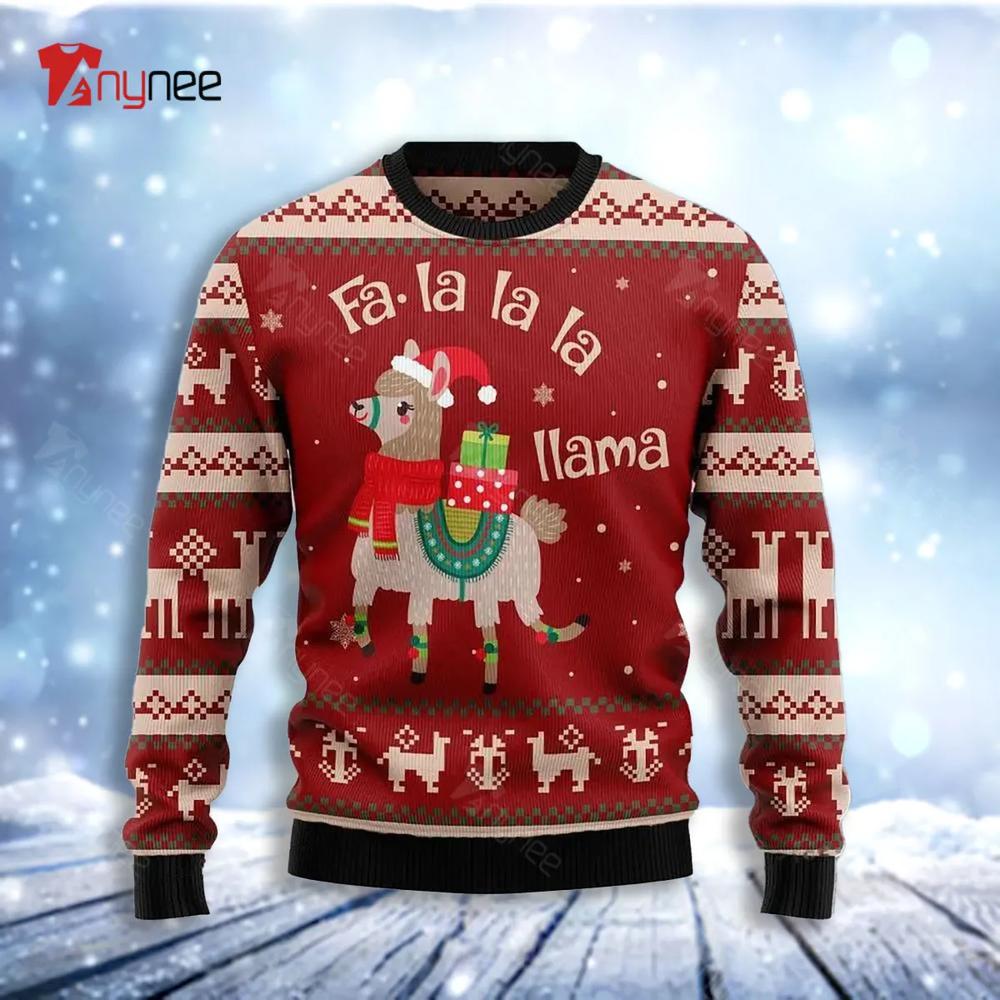 Fa La La Llama Womens Ugly Christmas Sweater- Best Christmas Gifts 2023