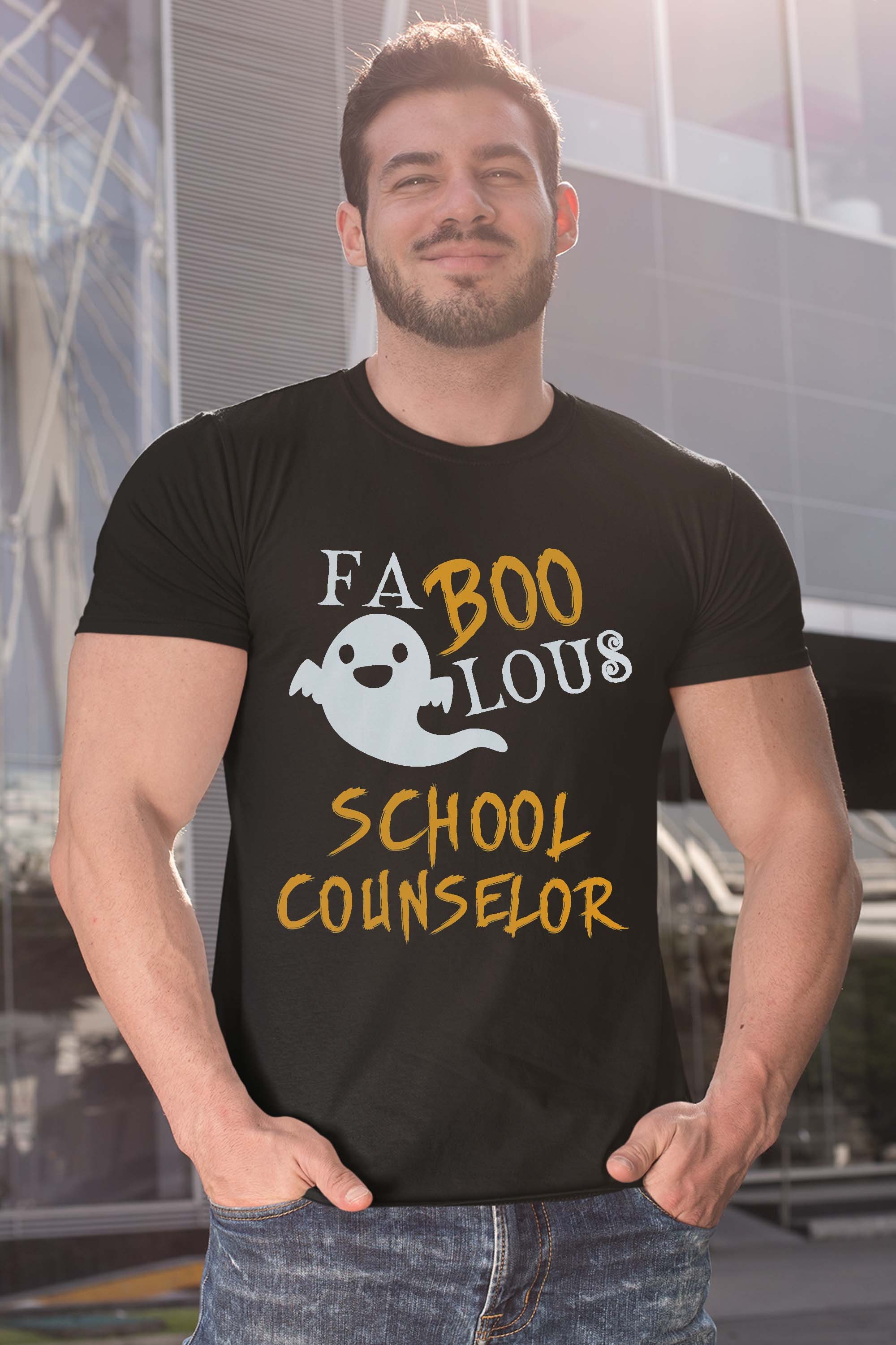 Faboolous School Counselor Ghost Boo Halloween Funny Gift T-Shirt