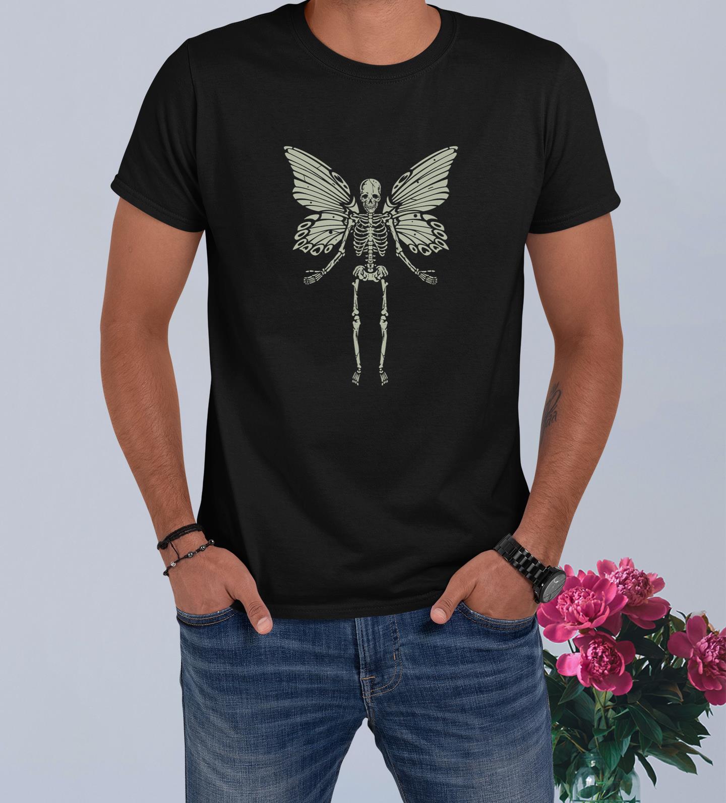 Fairycore Aesthetic Gothic Butterfly Skeleton Fairy Grunge T-Shirt