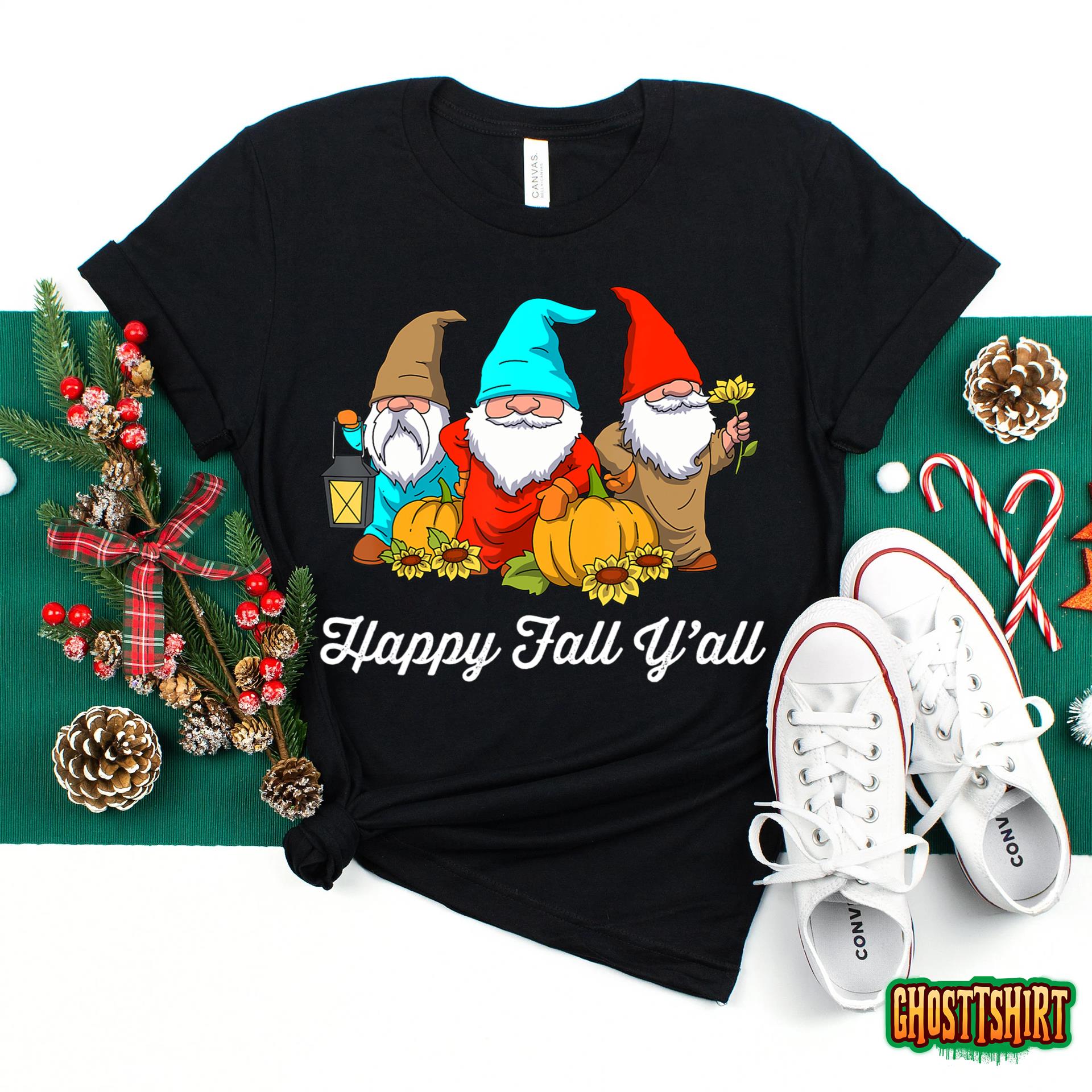 Fall Gnome Shirt Autumn Fall Y’all Thanksgiving Gnome Sweatshirt