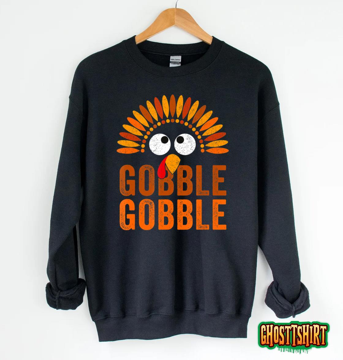 Fall Saying Funny Turkey Trot Thanksgiving Gobble Gobble Hoodie