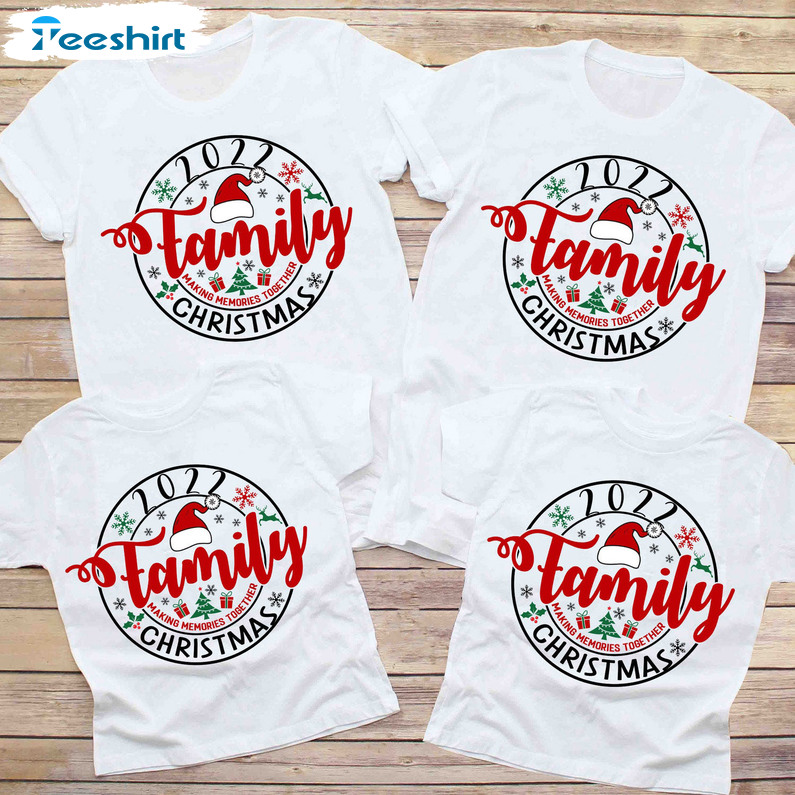 Family Christmas Shirt, Making Memories Together Short Sleeve Crewneck