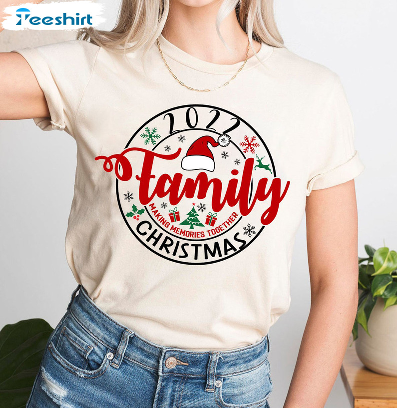 Family Christmas Shirt, Making Memories Together Short Sleeve Crewneck