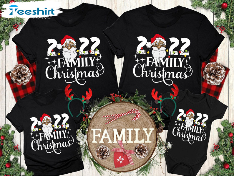 Family Christmas Shirts, African American Santa Claus Unisex T-shirt Sweater