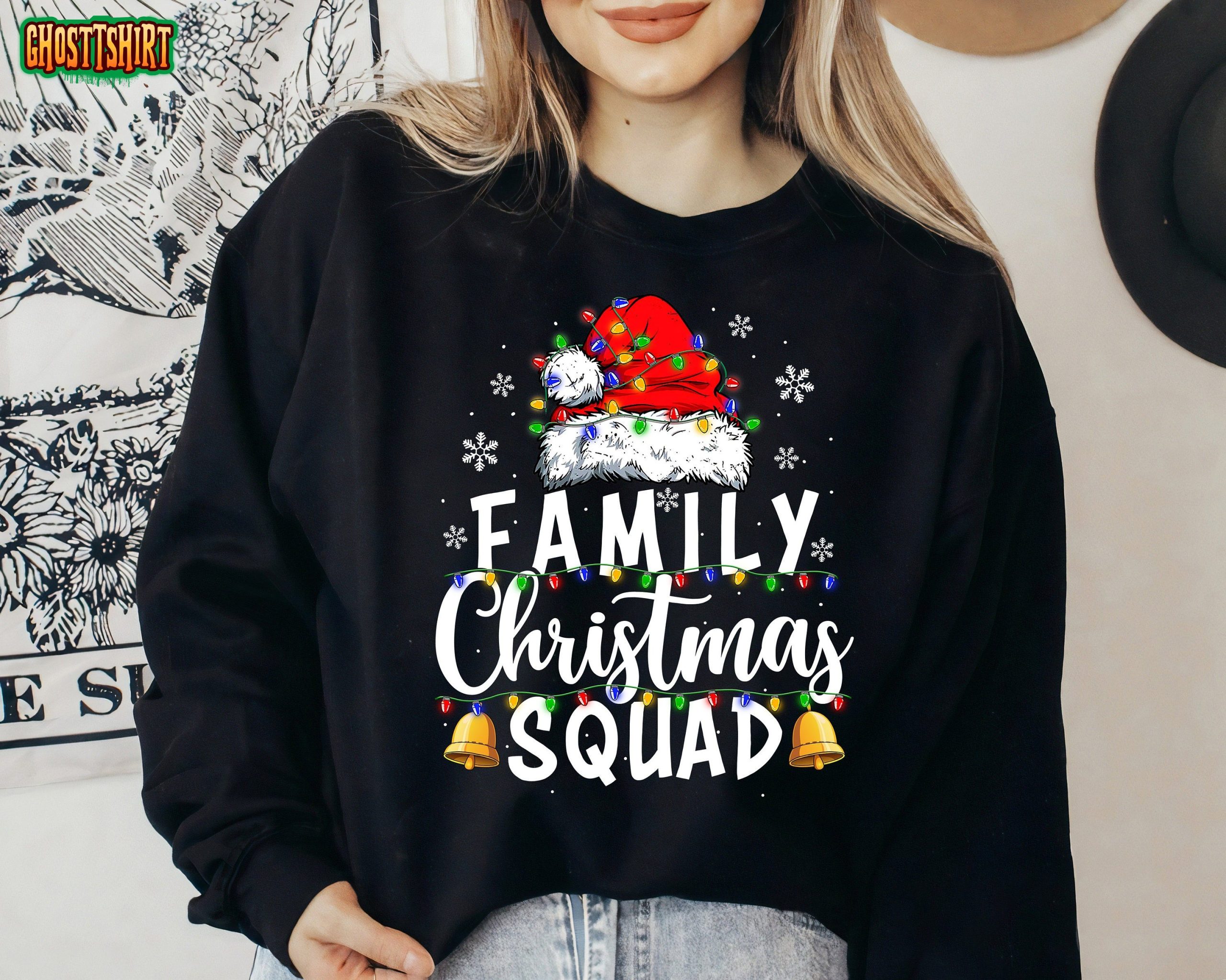 Family Christmas Squad Christmas Lights Christmas Pajama Sweatshirt