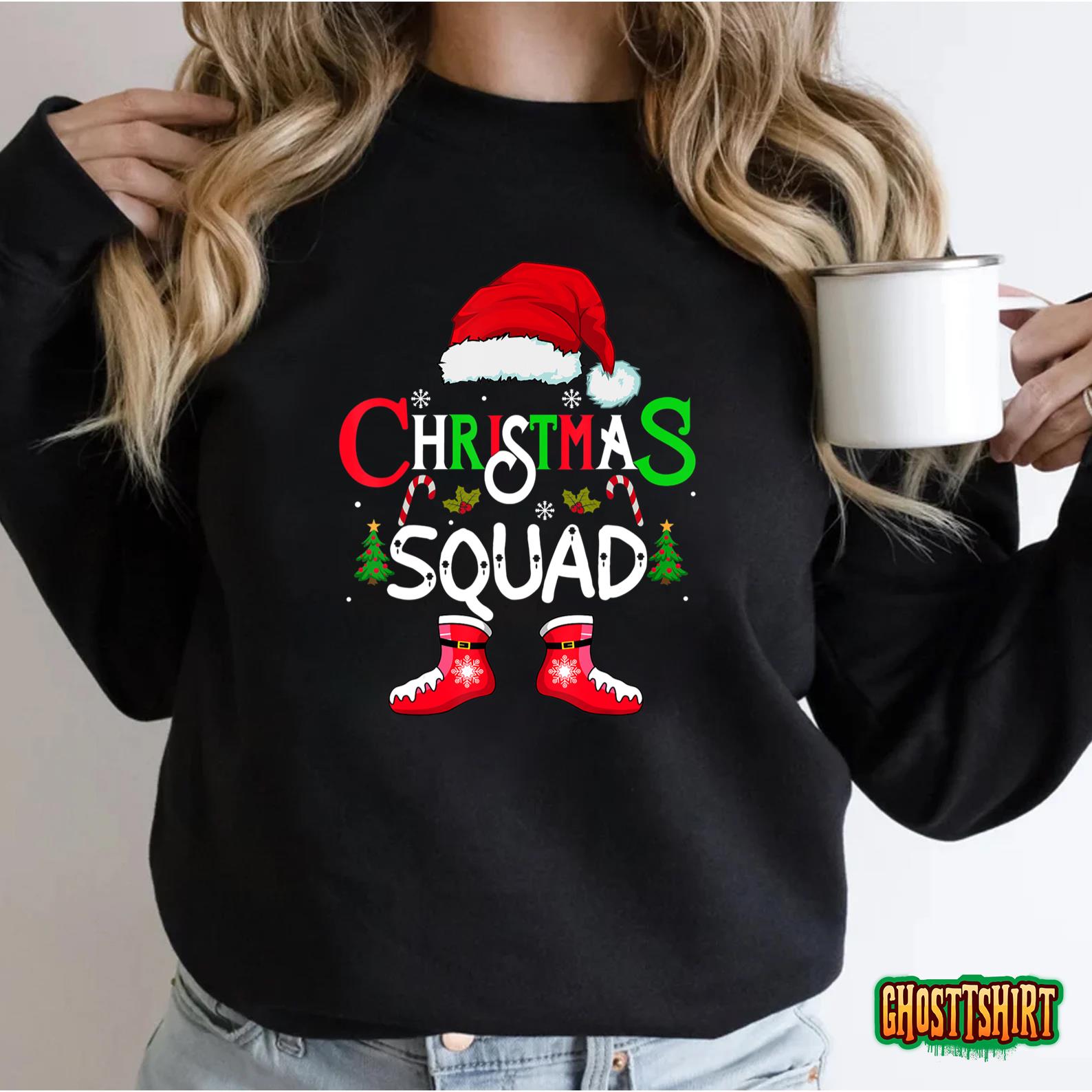 Family Christmas Squad Santa 2022 Team Xmas Tree Pajama Sweatshirt