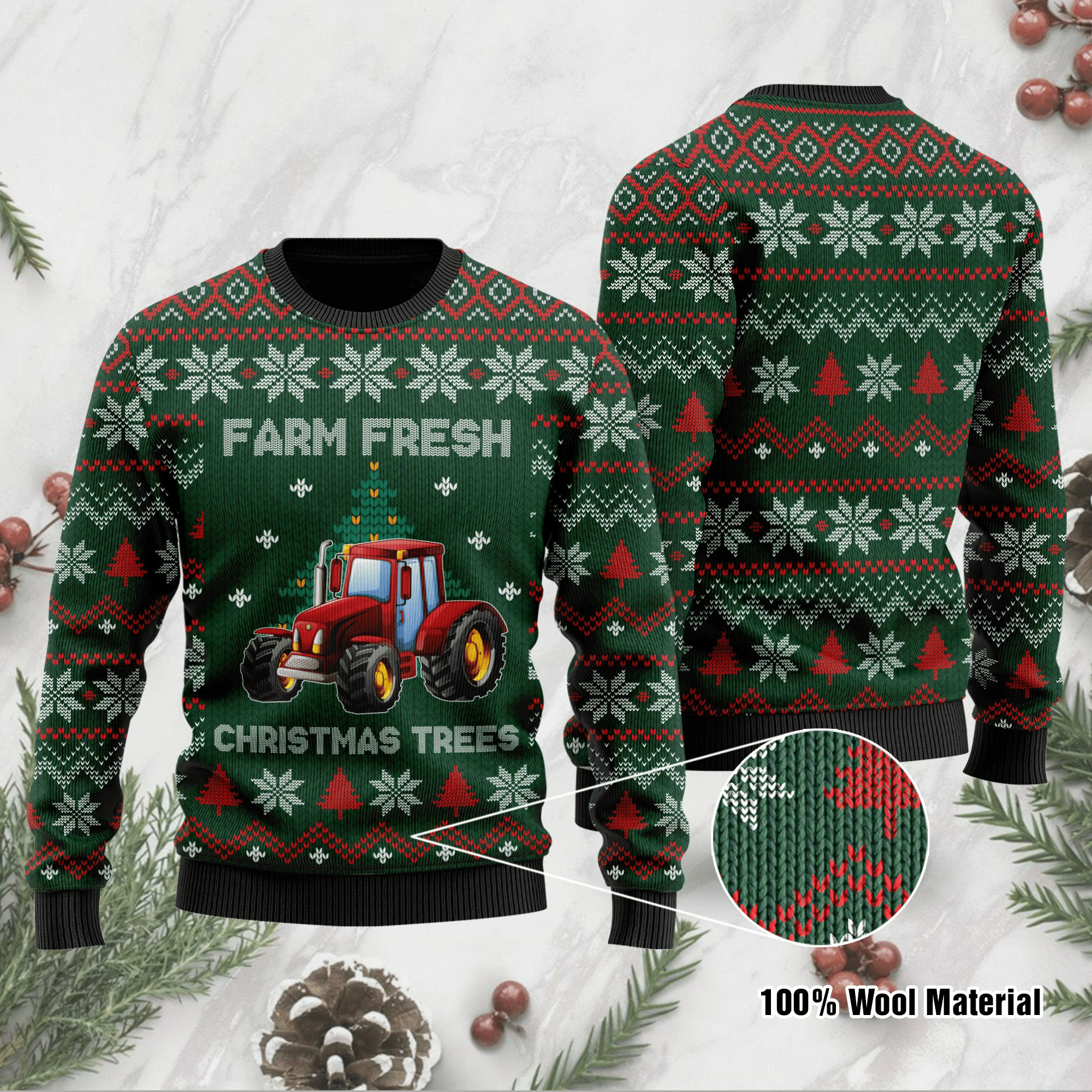 Farm Fresh Ugly Christmas Sweater | For Men & Women | Adult | US1204- Best Christmas Gifts 2023