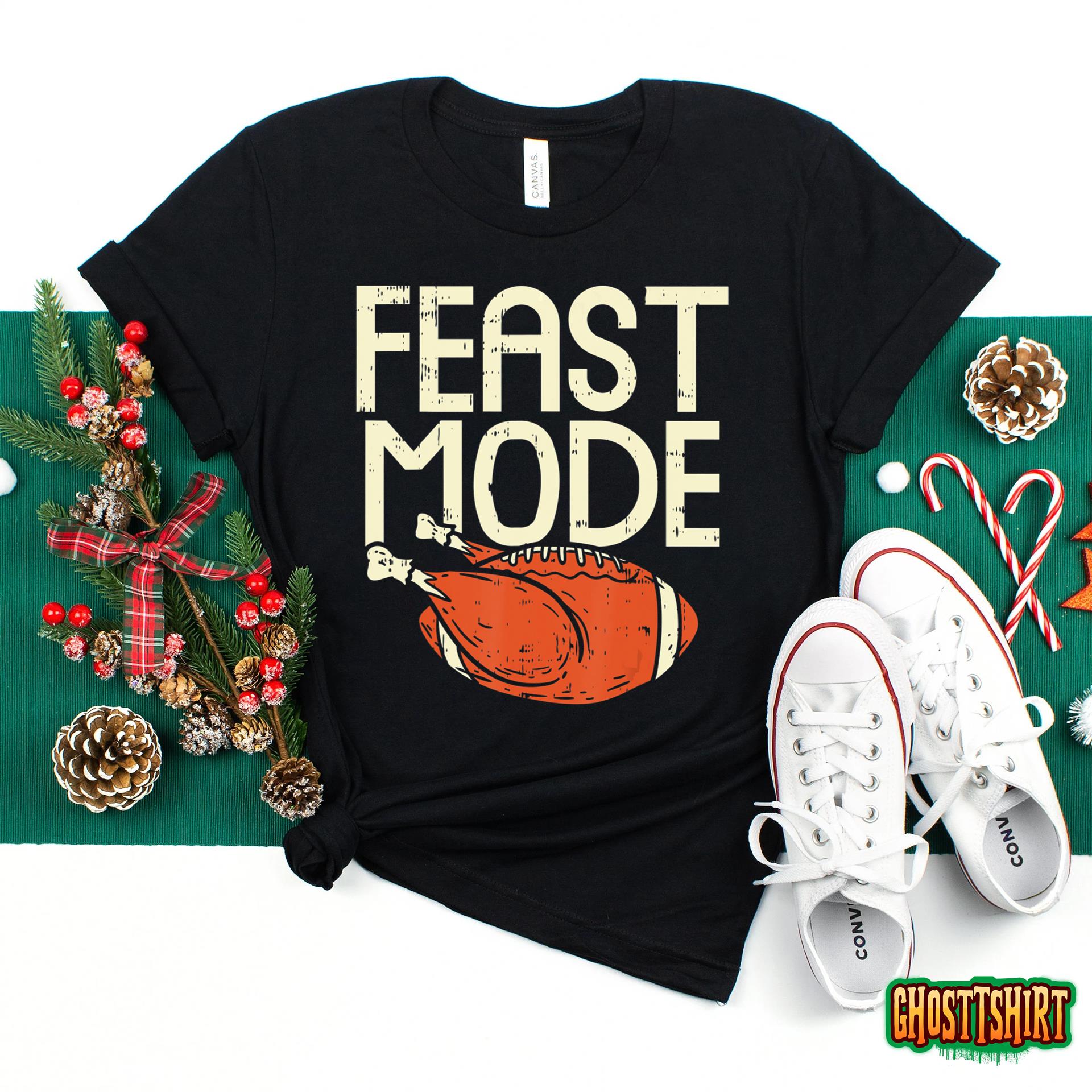 Feast Mode Funny Thanksgiving Football Turkey Player Gift Hoodie