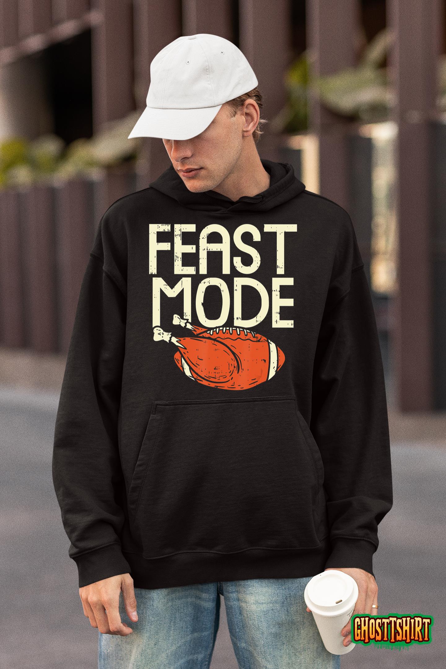 Feast Mode Funny Thanksgiving Football Turkey Player Gift Hoodie