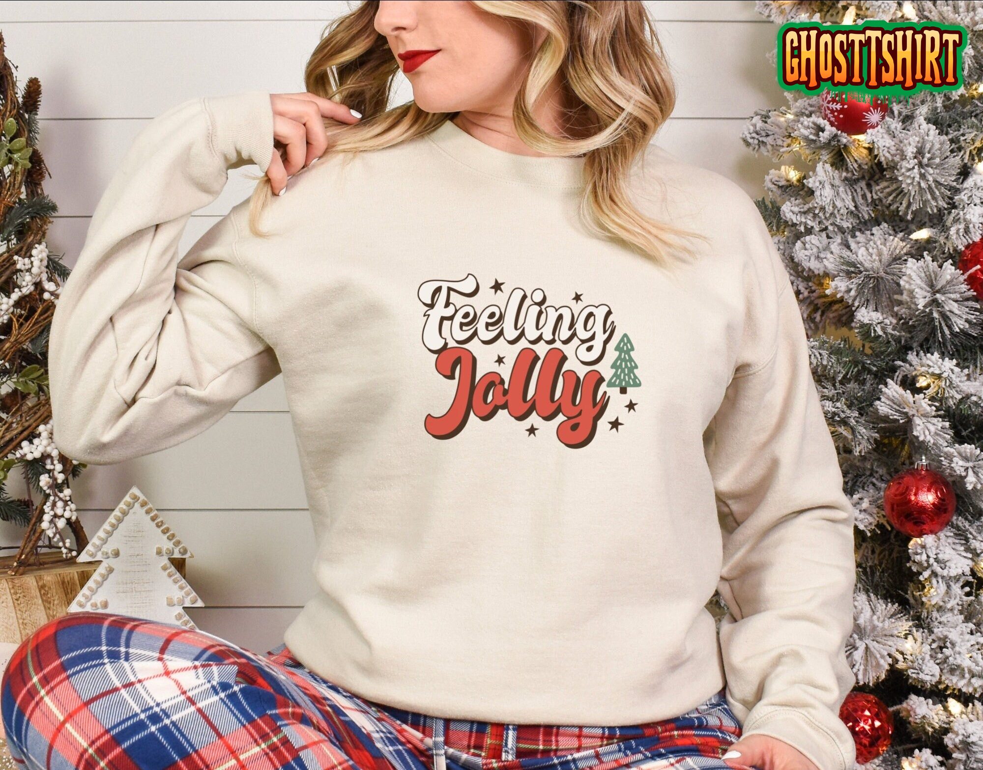 Feeling Jolly Christmas Trees Sweatshirt