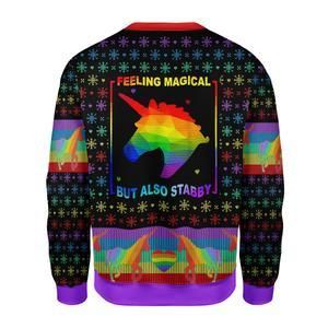 Feeling Magical But Also Stabby Ugly Christmas Sweater | For Men & Women | Adult | US3574- Best Christmas Gifts 2023