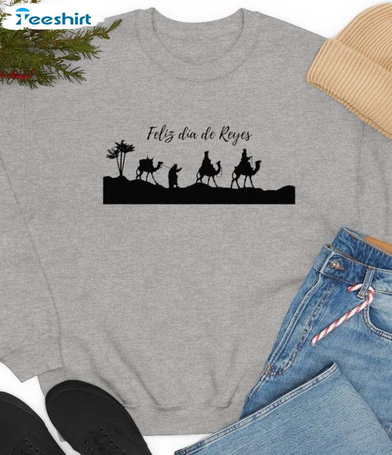 Feliz Dia De Reyes Vintage Shirt, Christmas Three Kings Crewneck Long Sleeve