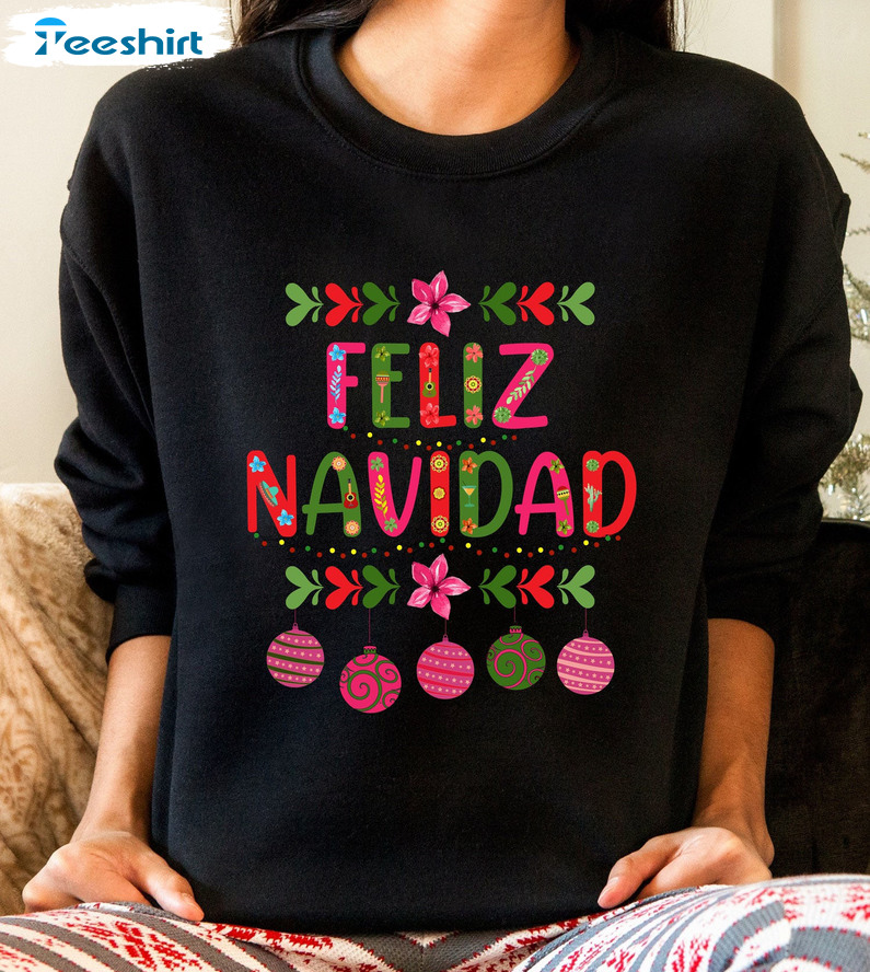 Feliz Navidad Vintage Shirt, Mexican Christmas Crewneck Short Sleeve