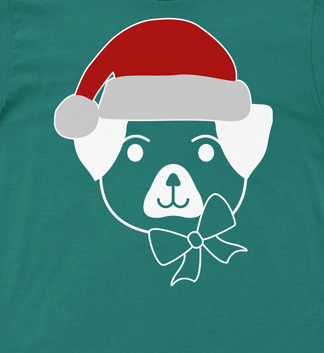 Festive Pup in Santa Hat Shirt