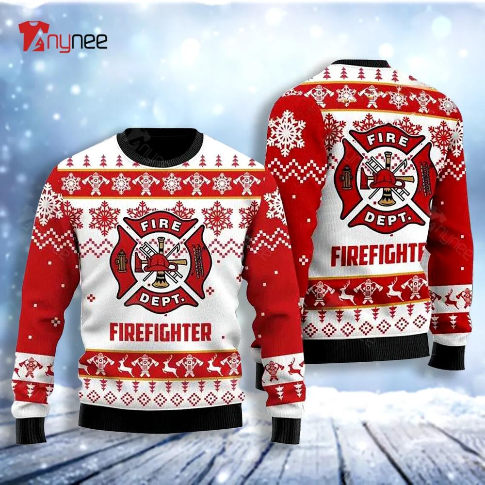 Fire Department Christmas Ugly Christmas Sweater- Best Christmas Gifts 2023