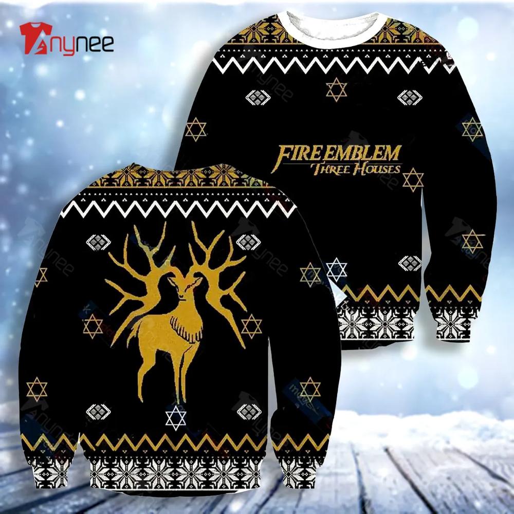 Fire Emblem Three Houses The Golden Deer Ugly Christmas Sweater- Best Christmas Gifts 2023