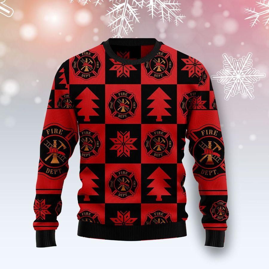 Firefighter Christmas Pattern Ugly Christmas Sweater | For Men & Women | Adult | US1566- Best Christmas Gifts 2023