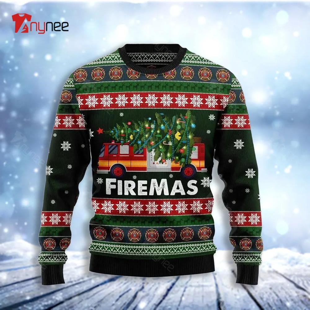 Firefighter Firemas Christmas Ugly Christmas Sweater- Best Christmas Gifts 2023