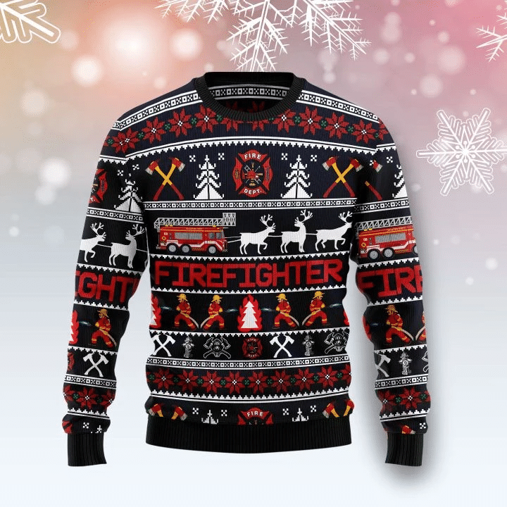 Firefighter Ugly Christmas Sweater | For Men & Women | Adult | US1295- Best Christmas Gifts 2023