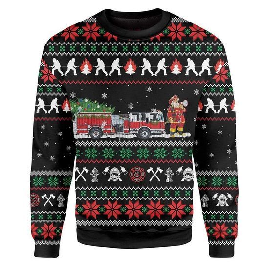 Firefighter Ugly Christmas Sweater | For Men & Women | Adult | US3787- Best Christmas Gifts 2023