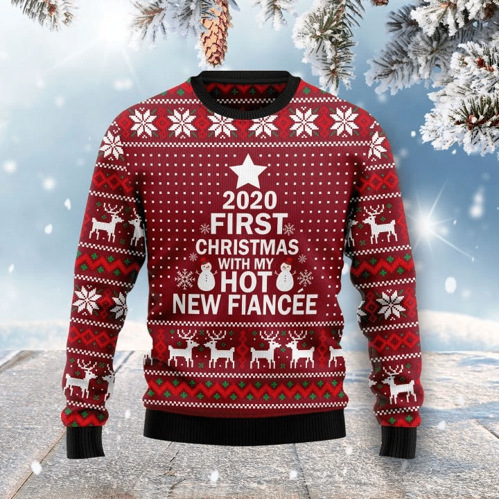 First Christmas With My Hot Fiance  Ugly Christmas Sweater | For Men & Women | Adult | US1350- Best Christmas Gifts 2023