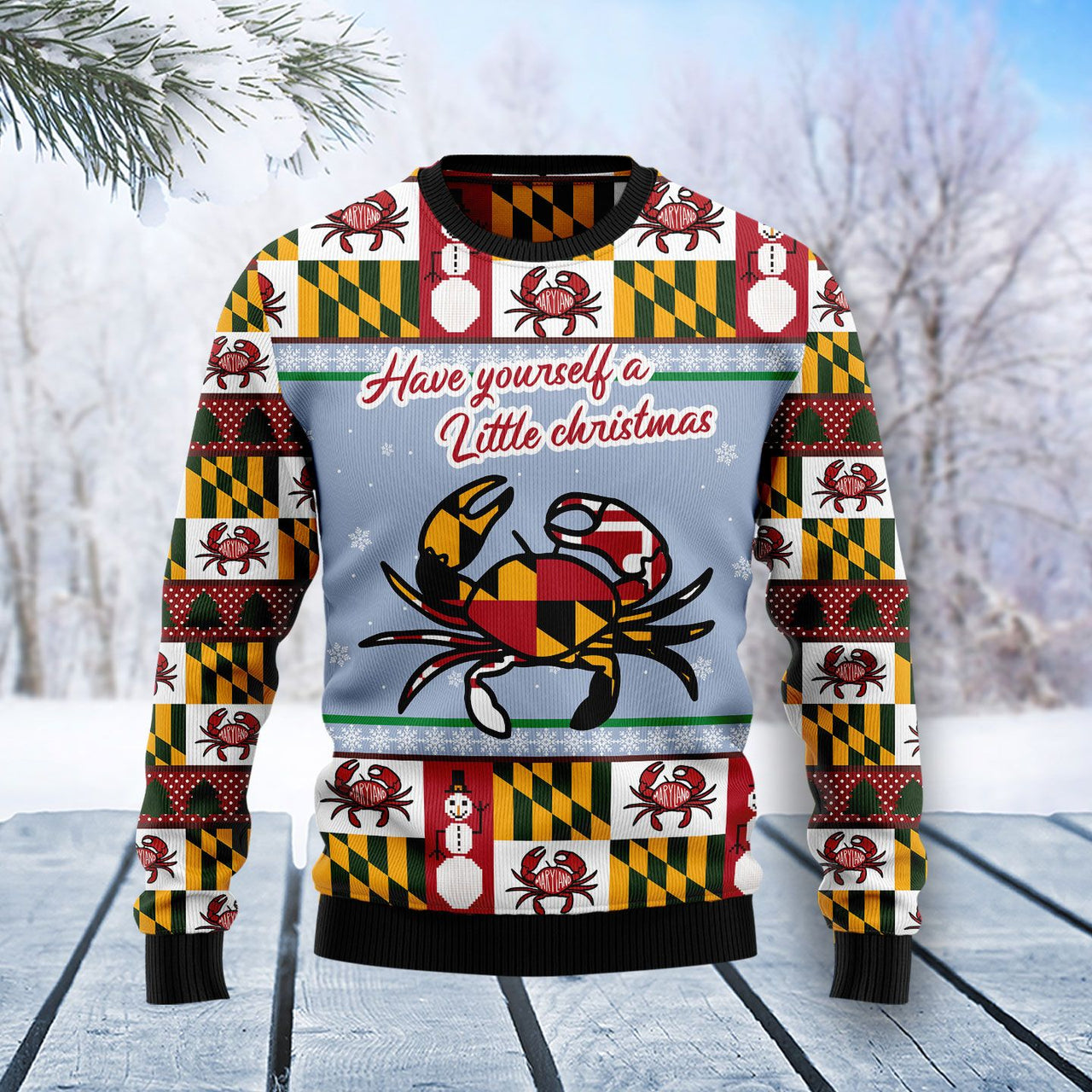 Flag Of Maryland State Have Yourself A Little Christmas Ugly Sweater – Best Christmas Gifts 2023