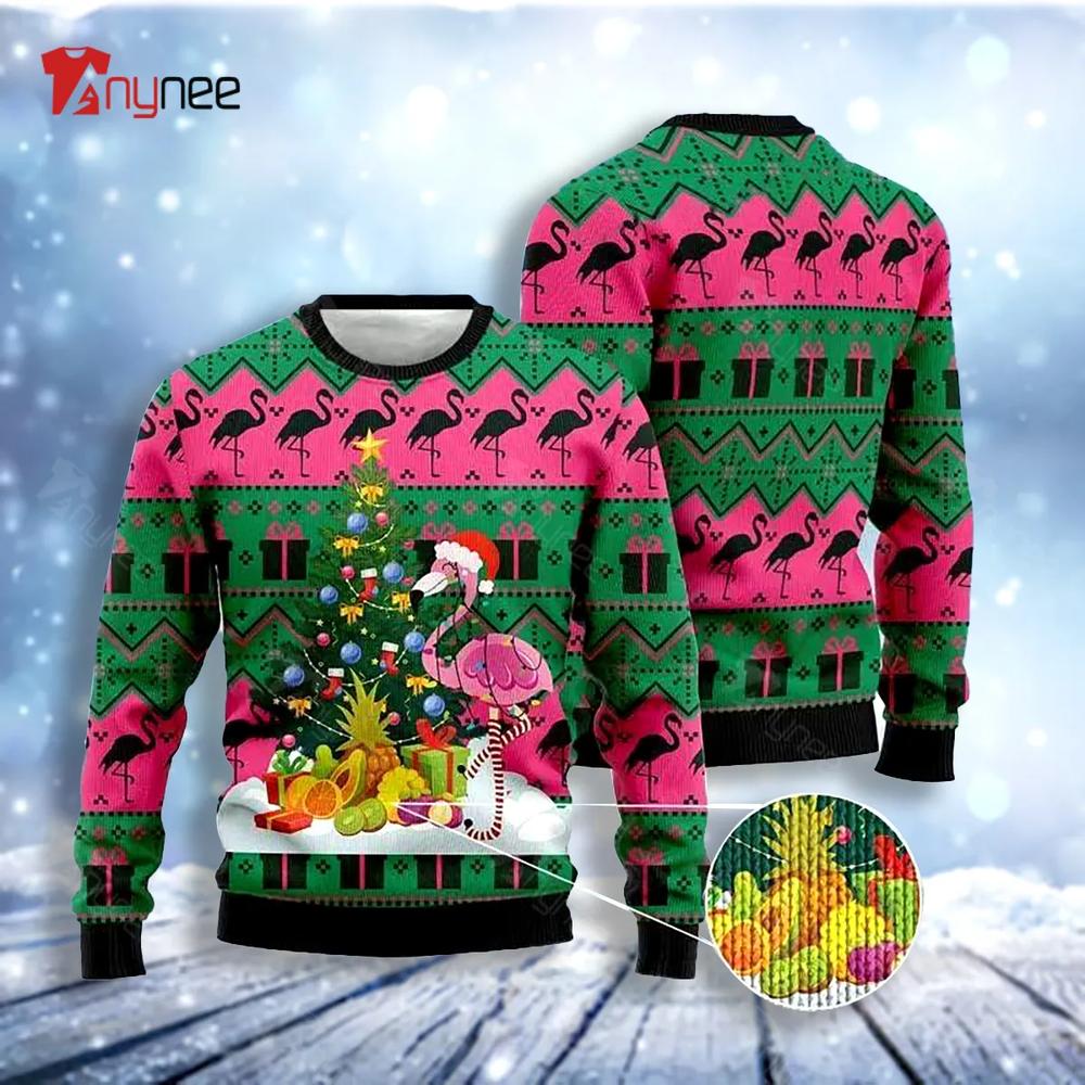 Flamingo Christmas Tree Ugly Christmas Sweater- Best Christmas Gifts 2023