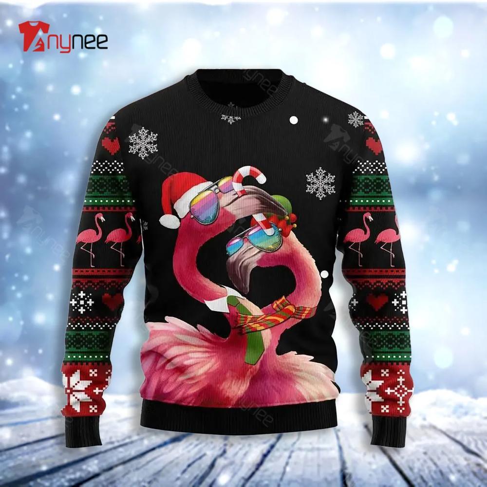 Flamingo Couple Ugly Christmas Sweater- Best Christmas Gifts 2023