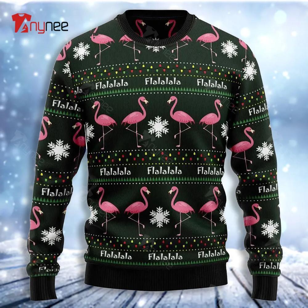 Flamingo Flalala Ugly Christmas Sweater- Best Christmas Gifts 2023