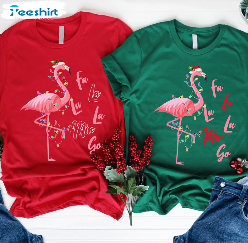 Flamingo Mingo Christmas Lights Shirt, Sweatshirt Hoodie Long Sleeve