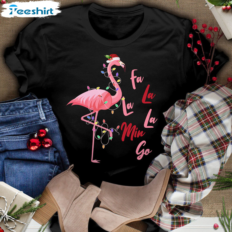 Flamingo Mingo Christmas Lights Shirt, Sweatshirt Hoodie Long Sleeve