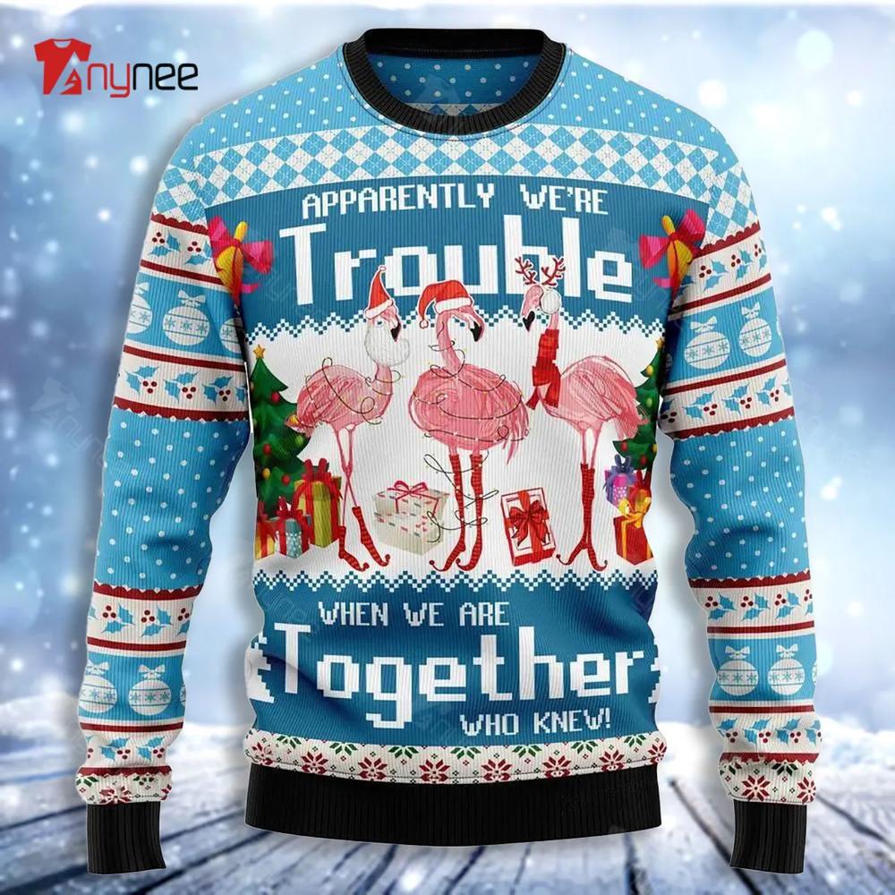 Flamingo Together Ugly Christmas Sweater- Best Christmas Gifts 2023