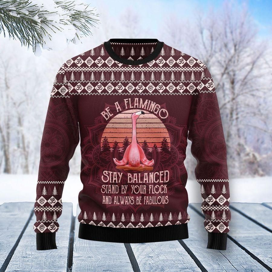 Flamingo Yoga Ugly Christmas Sweater | For Men & Women | Adult | US1577- Best Christmas Gifts 2023