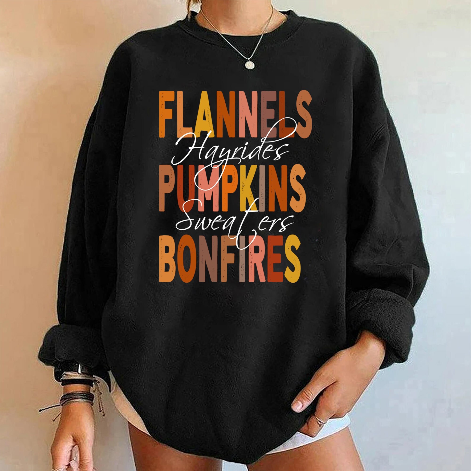 Flannels Hayrides Pumpkins Sweatshirt