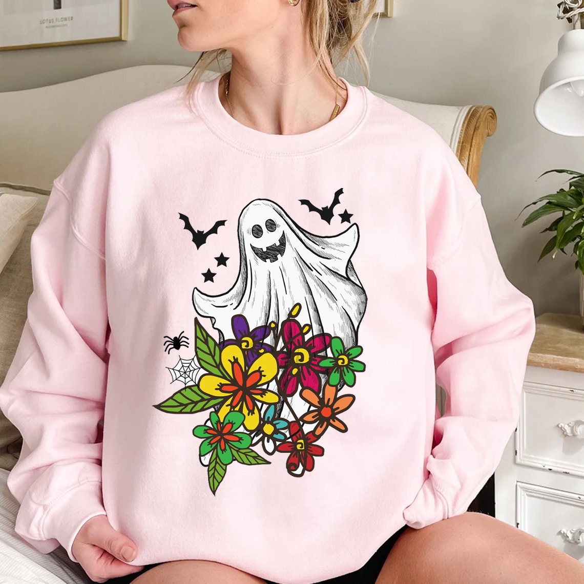 Floral Ghost Halloween Sweatshirt