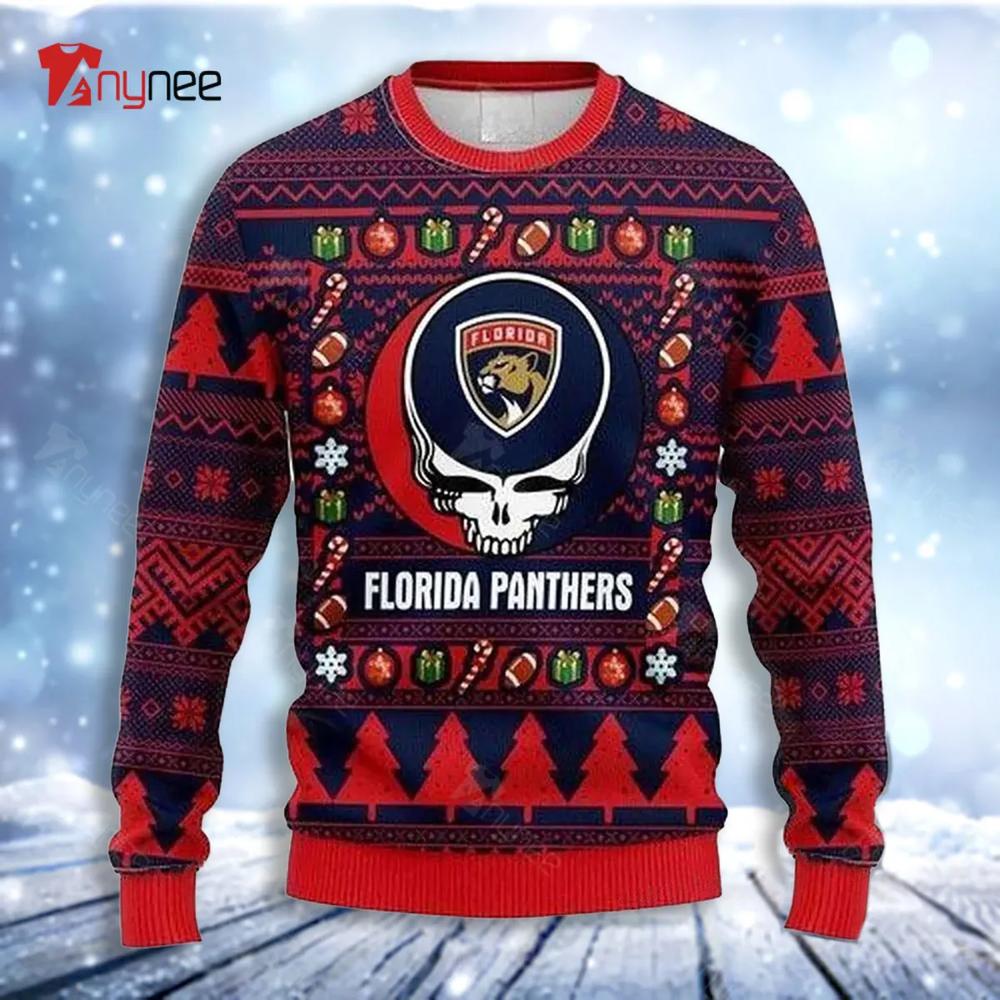 Florida Panther Grateful Dead Womens Ugly Christmas Sweater- Best Christmas Gifts 2023